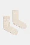 Ponožky Tommy Hilfiger 2-pack dámské, béžová barva, 100001494