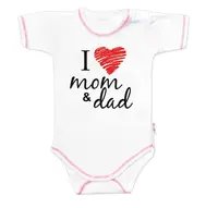 Baby Nellys Body krátký rukáv  I love mom & dad vel.  68