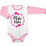 Baby Nellys Body dl. rukáv s vtip. textem   Malá láska vel.  80, holka