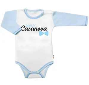 Baby Nellys Body dl. rukáv s vtip. textem  Malý Casanova, kluk vel.  86