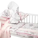 Baby Nellys 6-ti dílná výhod. sada s dárkem pro miminko , 120x90 Slon a duha, růžová/bílá