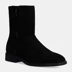 Semišové kotníkové boty Gant Fayy dámské, černá barva, na plochém podpatku, 29543774 G00