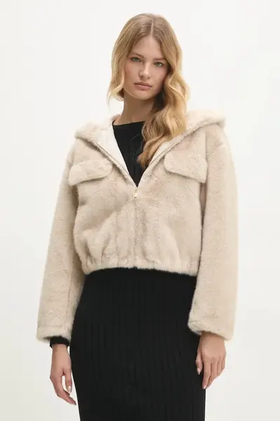 Bunda Answear.LAB dámská, béžová barva, přechodná, oversize