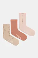 Ponožky Guess RHINESTONES 3-pack dámské, růžová barva, O5RG07 KBZU0