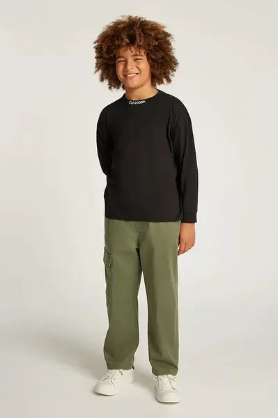 Dětské bavlněné tričko s dlouhým rukávem Calvin Klein Jeans