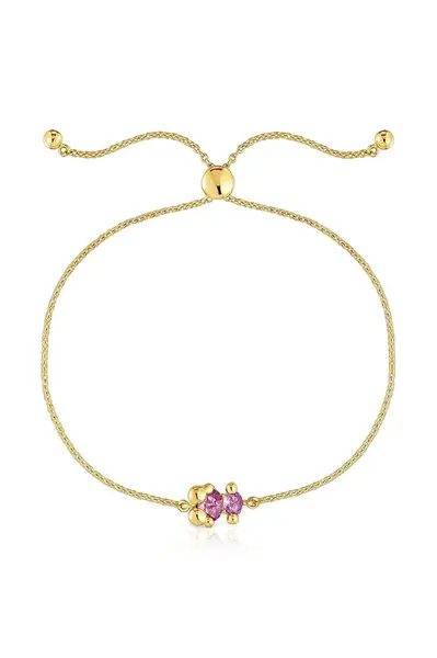 Pozlacený stříbrný náramek Tous Bold Bear Lab