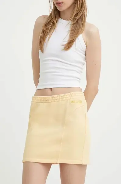 Bavlněná sukně Rotate žlutá barva, mini, pouzdrová