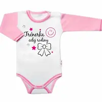 Baby Nellys Body dlouhý rukáv s vtipným textem  Trenérka celej rodiny vel.  62