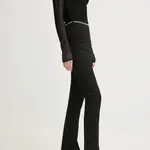 Kalhoty HUGO dámské, černá barva, přiléhavé, high waist, 50530455