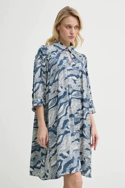 Šaty Bruuns Bazaar modrá barva, mini, BBW4335