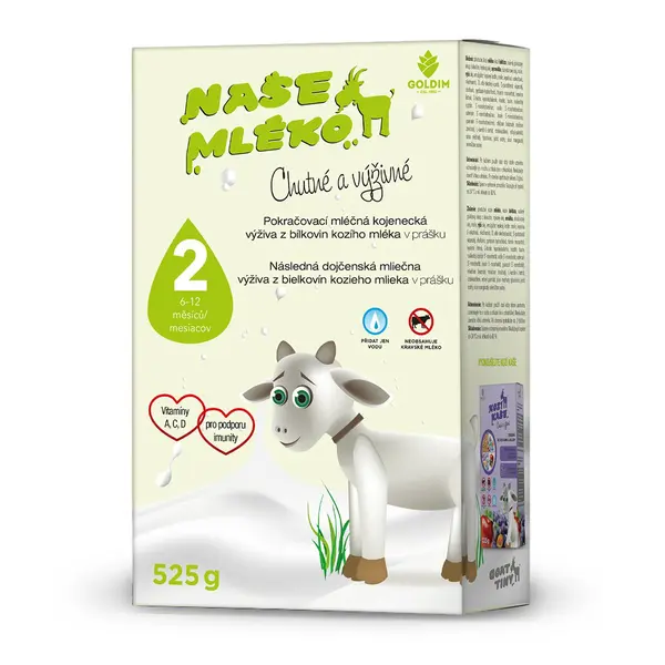 Naše mléko 2 Pokračovací mléčná kojenecká výživa 6–⁠⁠⁠⁠⁠⁠12m 525 g
