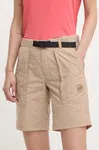 Outdoorové šortky Mammut Hiking Cargo béžová barva, medium waist