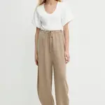 Kalhoty By Malene Birger TEVANA dámské, béžová barva, hladké, Q72551002