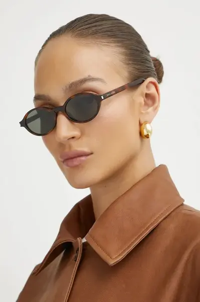 Sluneční brýle Saint Laurent JEANNE dámské, hnědá barva, SL 751