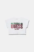 Dětské bavlněné tričko Guess bílá barva, J5RI10 K8HM4