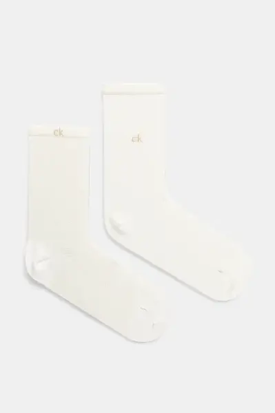 Ponožky Calvin Klein 2-pack dámské, bílá barva, 701231377