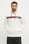 Mikina Guess pánská, bílá barva, s kapucí, vzorovaná, Z4BQ30 FL04Q