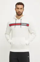 Mikina Guess pánská, bílá barva, s kapucí, vzorovaná, Z4BQ30 FL04Q