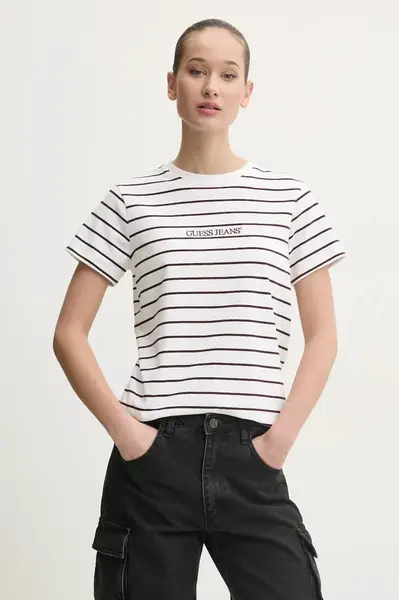 Tričko Guess Jeans bílá barva, W4BI53 KCIE1