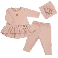 Baby Nellys Luxusní bavlněná sada, 3D, NATURE - pudrově růžová, vel. 86
