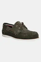 Semišové mokasíny Tommy Hilfiger TH BOAT SHOE CORE SUEDE pánské, zelená barva, FM0FM05387