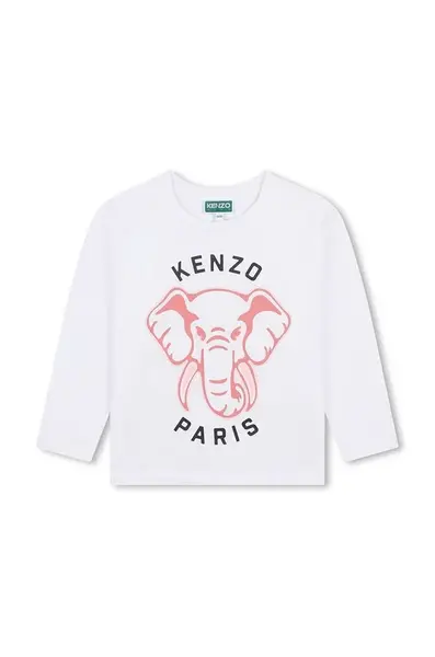 Dětské bavlněné tričko s dlouhým rukávem Kenzo Kids