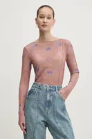 Halenka HUGO dámská, oranžová barva, vzorovaná, 50530450