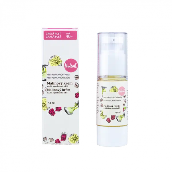 Kvitok Noční malinový krém pro zralou pleť 40+ (30 ml)