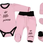 Baby Nellys 5-ti dílná soupravička do porodnice Little Princess, vel. 62 - růžová