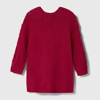 Dětské šaty s příměsí vlny United Colors of Benetton fialová barva, mini