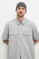 Košile Dickies pánská, šedá barva, regular, s klasickým límcem