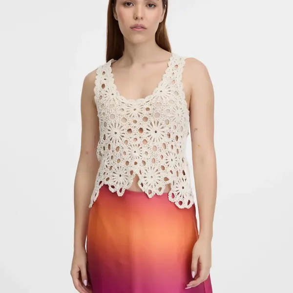 Orsay Cream women's crochet top - Women's