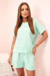 Kesi Włoski Dámska punto súprava s krátkym rukávom a šortkami mäta