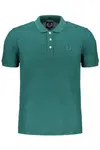 GIAN MARCO VENTURI GREEN MEN'S SHORT SLEEVED POLO SHIRT