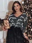 Sweter damski RIBBLOOM w kokardki czarny Dstreet