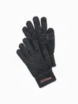 Ombre Men's knitted gloves with wool - black melange