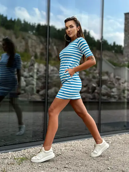 Dress-TW-SK-2092.83P-white-blue