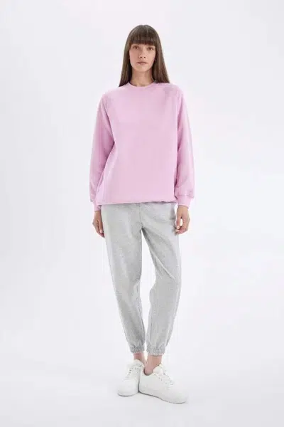 DEFACTO Jogger Sweatpants Basic Plain High Waist Elastic Leg Pocket