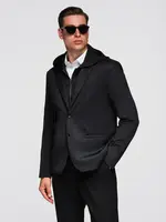 Ombre Men's blazer with detachable underlining and hood - black