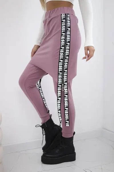 Pants/suit with selfie lettering dark pink