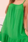 Kesi Włoski Dámske mušelínové šaty s ramienkami a volánom zelený