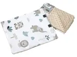 Medi Partners Quilt 55x75 + pillow 35x30 cotton + minky – Minky Zoo + beige Minky