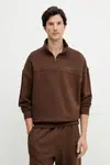 Mikina Tommy Hilfiger pánská, hnědá barva, s potiskem, UM0UM03626