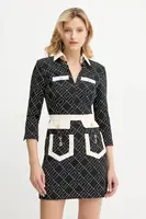 Šaty Elisabetta Franchi černá barva, mini, ABS0156E2