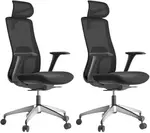 MERCURY 2PACK Ergonomická kancelárska stolička WISDOM, čierny plast, čierna (2 ks)