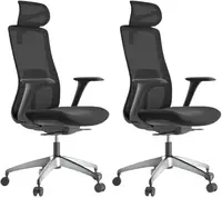 MERCURY 2PACK Kancelárska stolička WISDOM, čierny plast, čierna (2 ks)