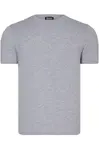 T8569 DEWBERRY BIKE COLLAR MENS T-SHIRT-PLAIN GREY