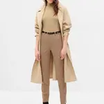 Hnedé dámske kockované skrátené nohavice Gap