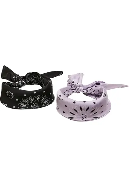 Satin scarf 2-pack black/lilac