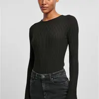 Women's ribbed knit with long sleeves black